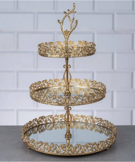 ZEYVE ELMAS 3-TIER ROUND COOKIE STAND 40x26x26cm*8